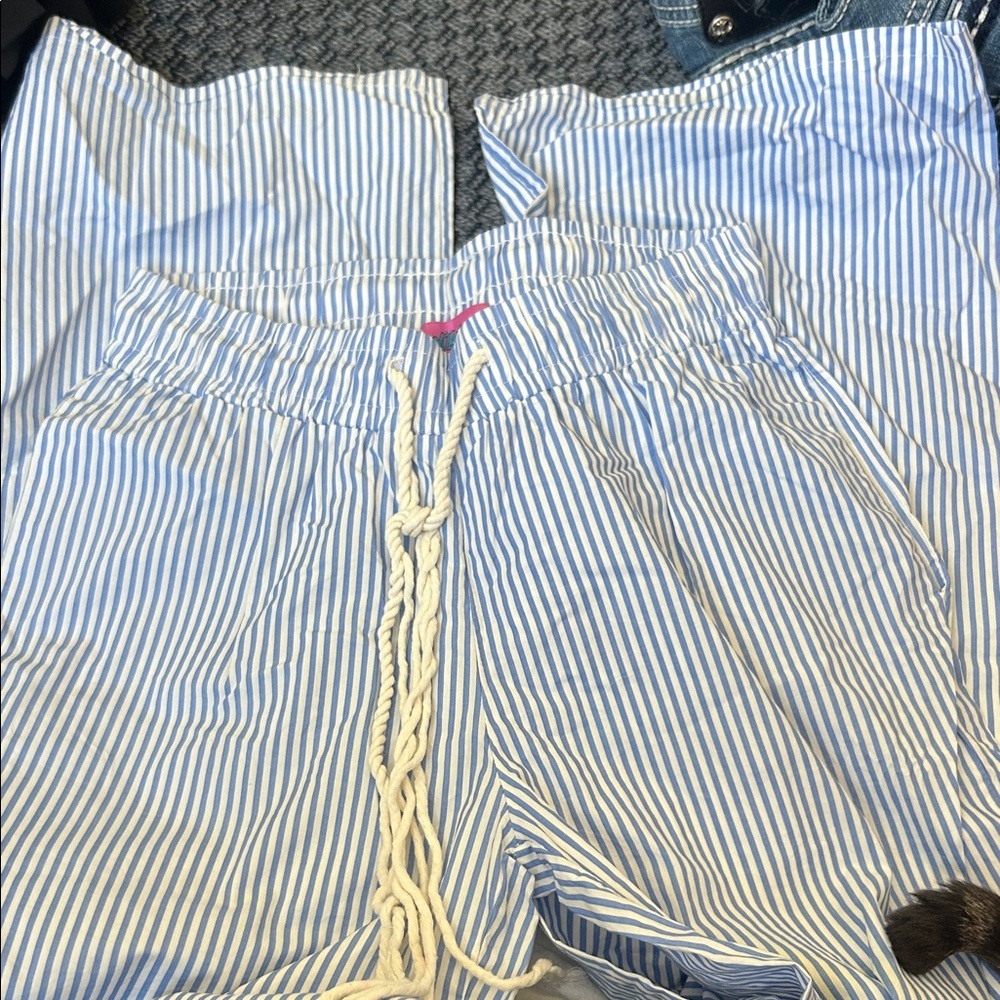 Edikted Blue and White Striped Pants